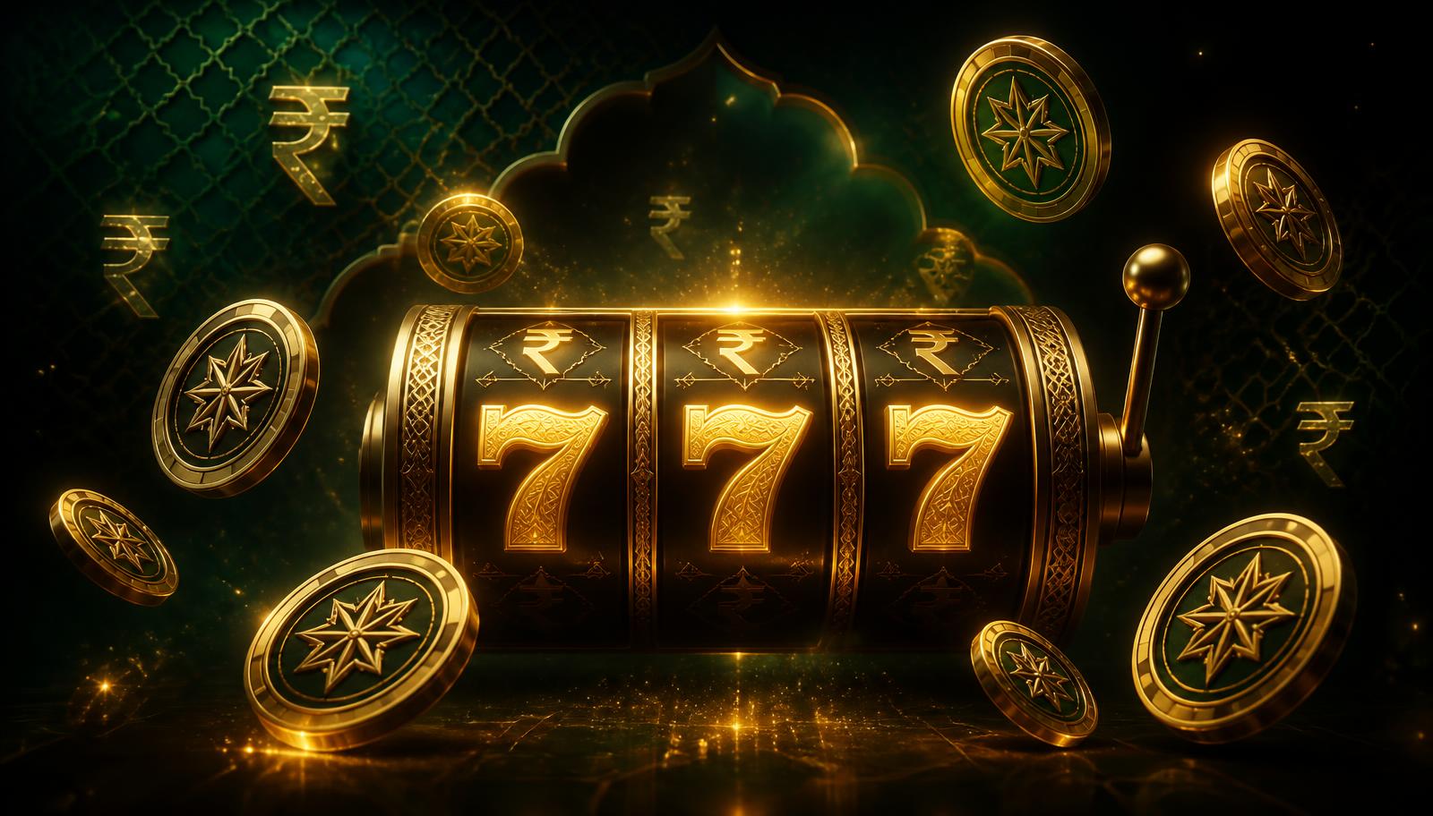 Golden slot reels and casino chips representing an online casino no deposit bonus